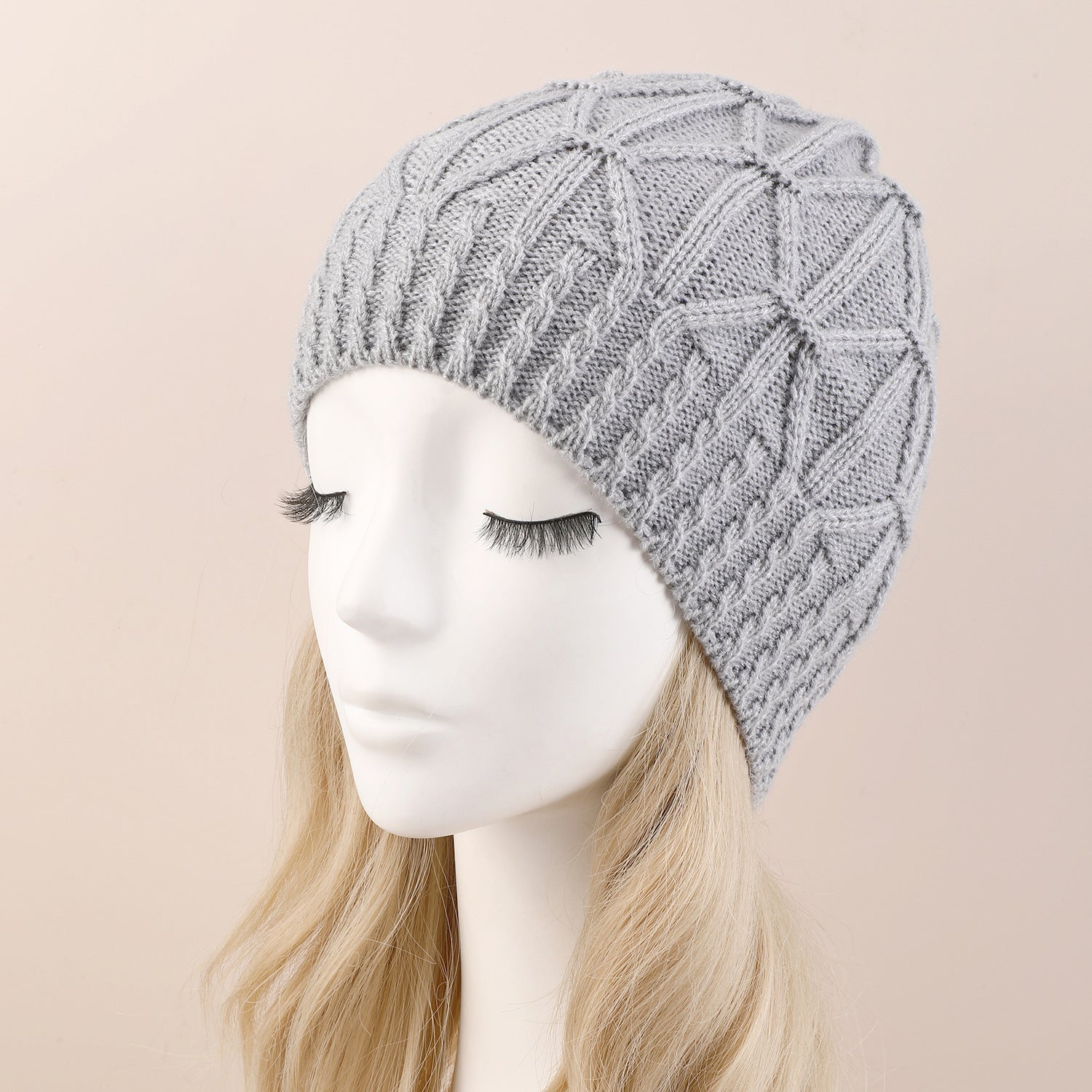 Wholesale Autumn and Winter Hemp Pattern Single Layer Wool Knitted Acrylic Hat